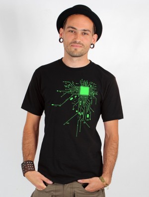 Toonzshop Electrosystem Printed Short Sleeve T-shirt Miesten T-Paita Mustat Vihreä | 2869LFHRP