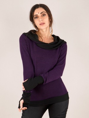 Toonzshop Janjira Pullover Naisten Villapusero Violetit Mustat | 9246MDQJV