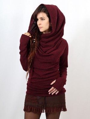 Toonzshop Kali Cowl Neck Sweater Naisten Villapaita Wine | 9825VCPBQ