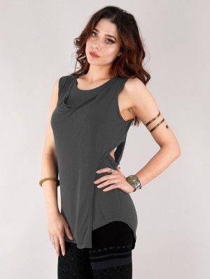 Toonzshop Leigha Loose Sleeveless Top Naisten Topit Tummanharmaat | 3245ZTCIW