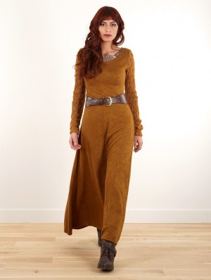 Toonzshop Melisandre Crochet Long Sleeve Long Sweater Dress Naisten Mekko Rusty | 3081QGWAJ