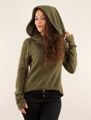 Toonzshop Oxymöre Mini Hoodie Naisten Huppari Khaki Vihreä | 9105DHNEY