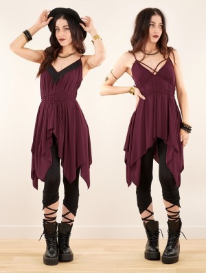 Toonzshop Topäaz Loose And Reversible Strappy Tunic Naisten Topit Wine | 6530XNSJF