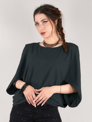 Toonzshop Wala Batwing Sleeve Oversize Top Naisten Topit Mustat | 4098KALDU