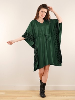 Toonzshop Wilwarin Ethnic Arrow Kaftan Dress Naisten Mekko Vihreä | 8364IPHSQ