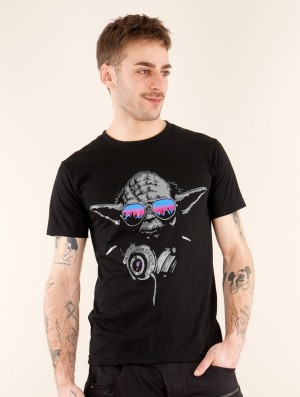 Toonzshop Yoda Master Printed Short Sleeve T-shirt Miesten T-Paita Mustat | 6839ZDGXM