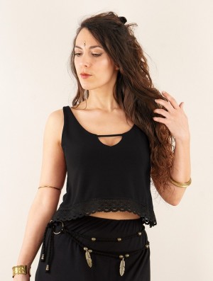 Toonzshop Öde Reversible Short Sleeve Top Naisten Topit Mustat | 2057LPEGJ