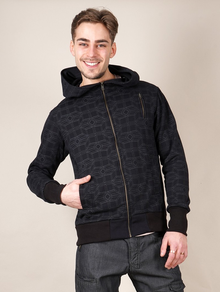 Toonzshop Aegnor Cubes Zipped Hoodie Miesten Huppari Mustat | 6803NSYCO