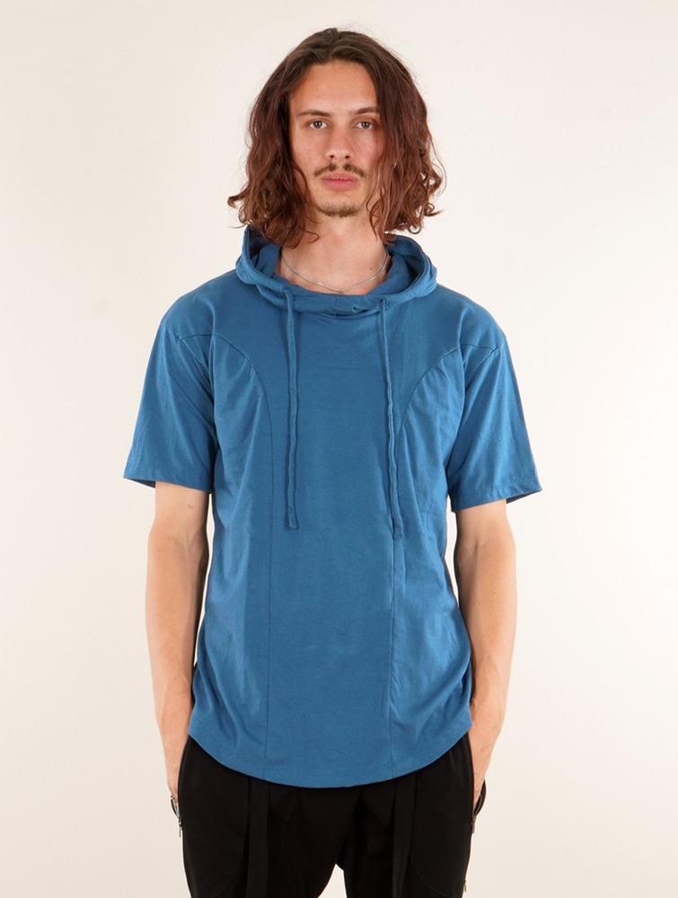 Toonzshop Aldaron Hooded T-shirt Miesten T-Paita Sininen | 7142UZHWQ