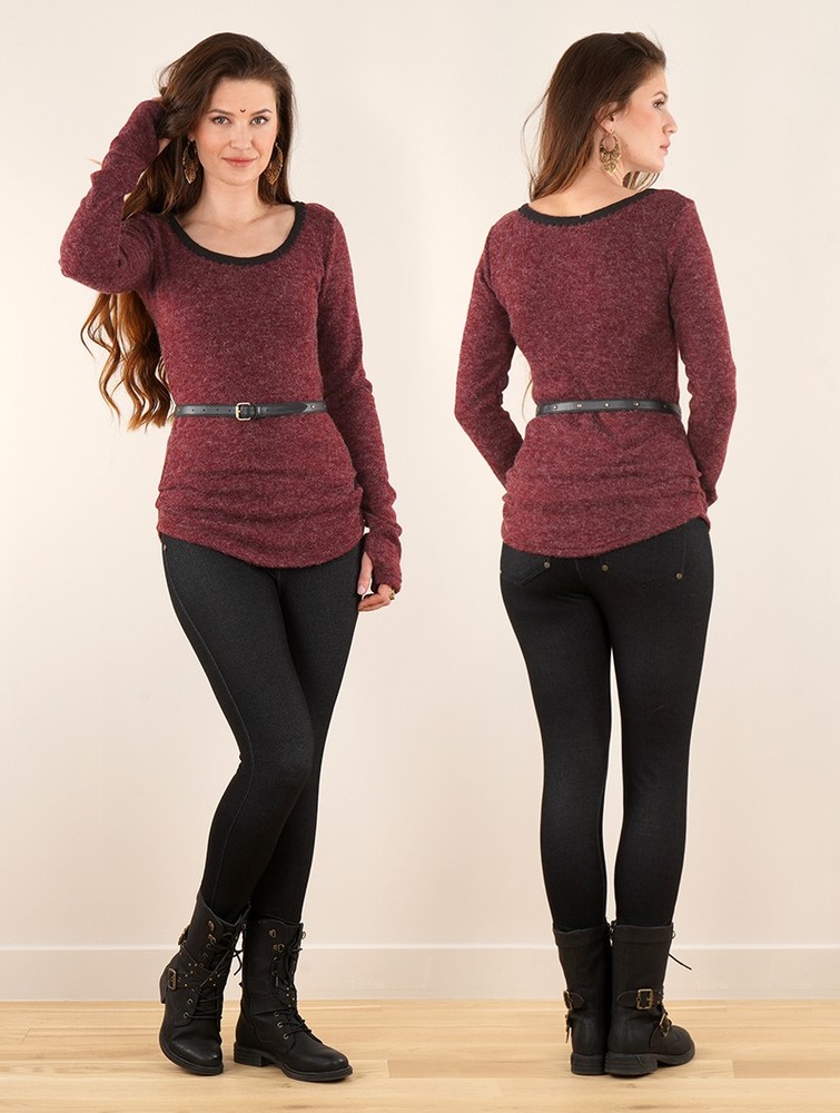 Toonzshop Aëlys Pullover Naisten Villapusero Wine | 6859AZKCG