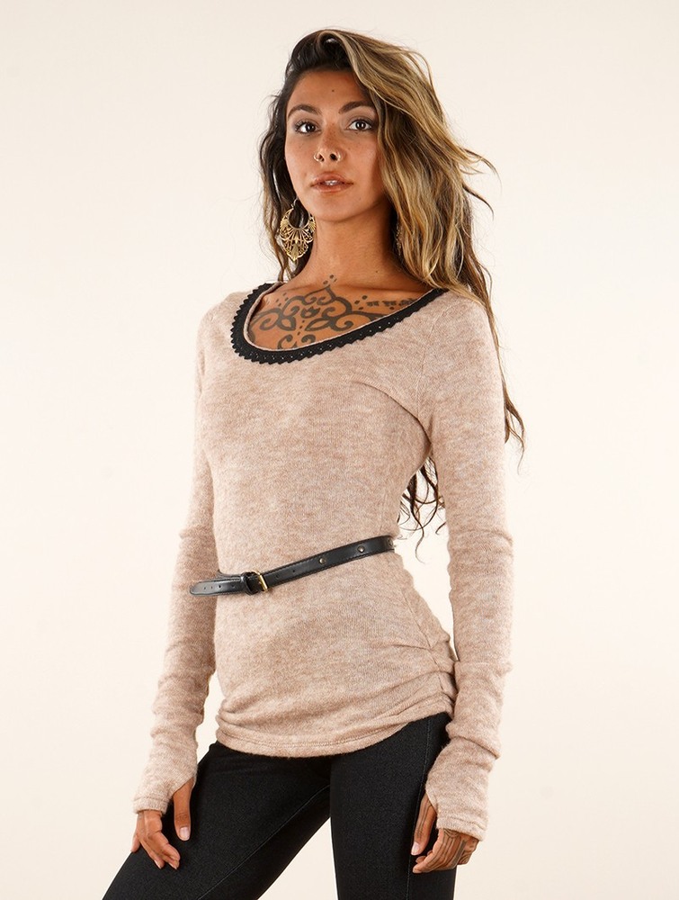 Toonzshop Aëlys Pullover Naisten Villapusero Beige | 8967RSHVD