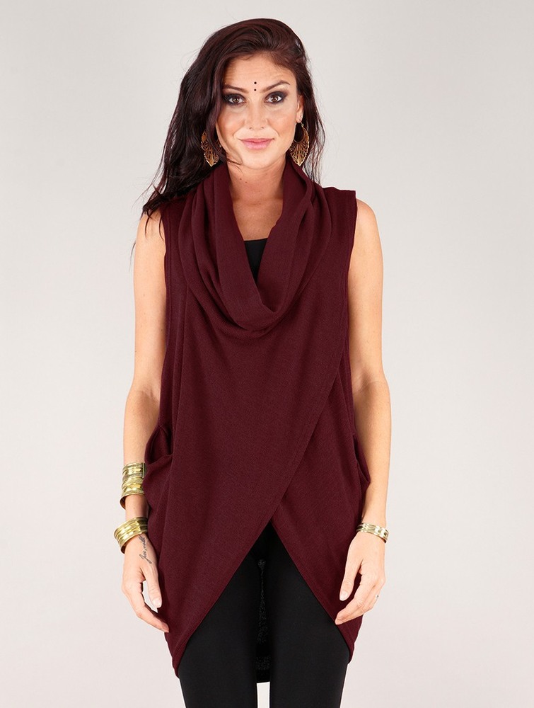 Toonzshop Amala Sleeveless Thin Pullover Naisten Villapusero Wine | 2305XJYFV