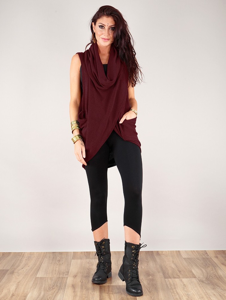 Toonzshop Amala Sleeveless Thin Pullover Naisten Villapusero Wine | 2305XJYFV