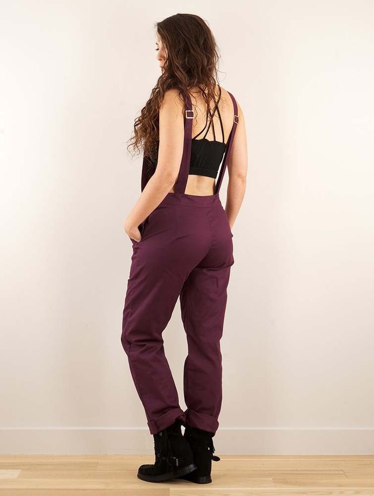 Toonzshop Anardil Strappy Bar Back Jumpsuit With Crochet Naisten Jumpsuit Wine | 9536AXRHL