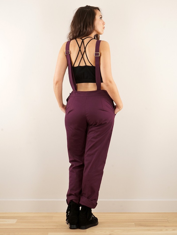 Toonzshop Anardil Strappy Bar Back Jumpsuit With Crochet Naisten Jumpsuit Wine | 9536AXRHL