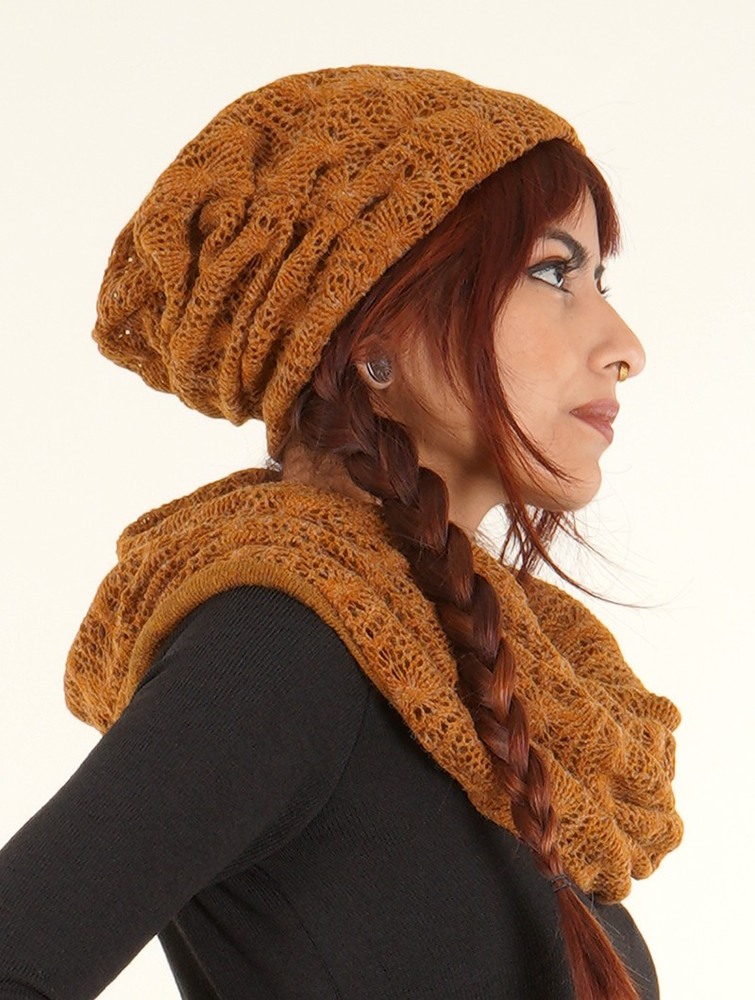 Toonzshop Aslan Pleated Crochet Beanie Naisten Pipo Rusty | 7832XBMVN