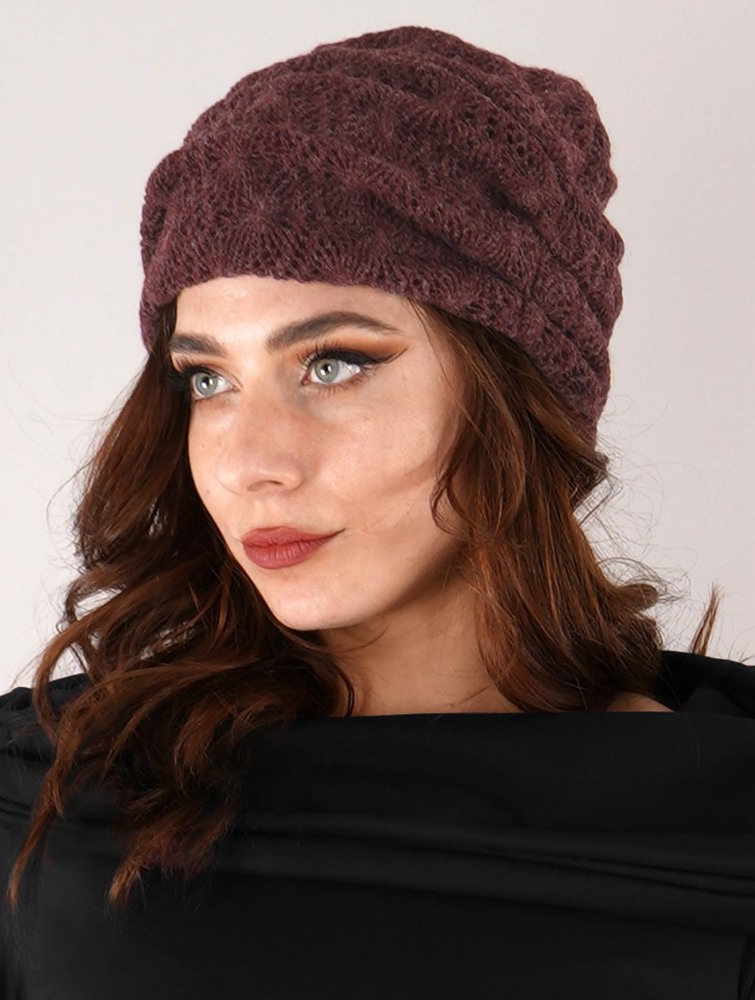 Toonzshop Aslan Pleated Crochet Beanie Naisten Pipo Wine | 8952JMYIV