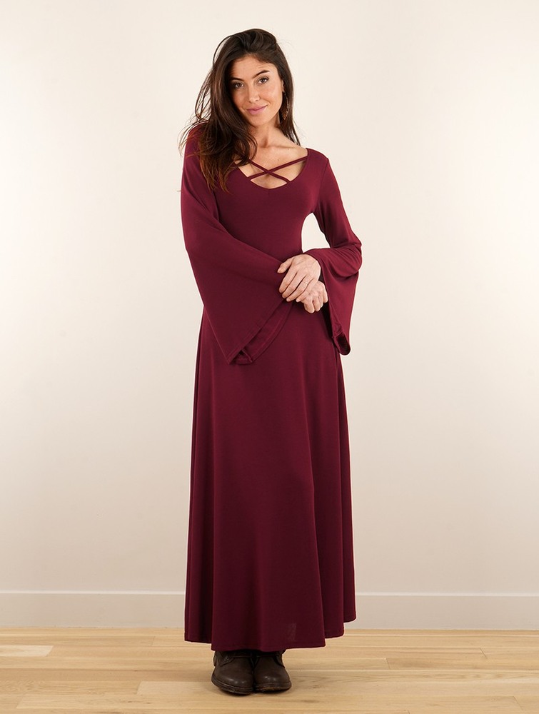 Toonzshop Black Moon Reversible Long Dress Naisten Mekko Wine | 3706ZICMD