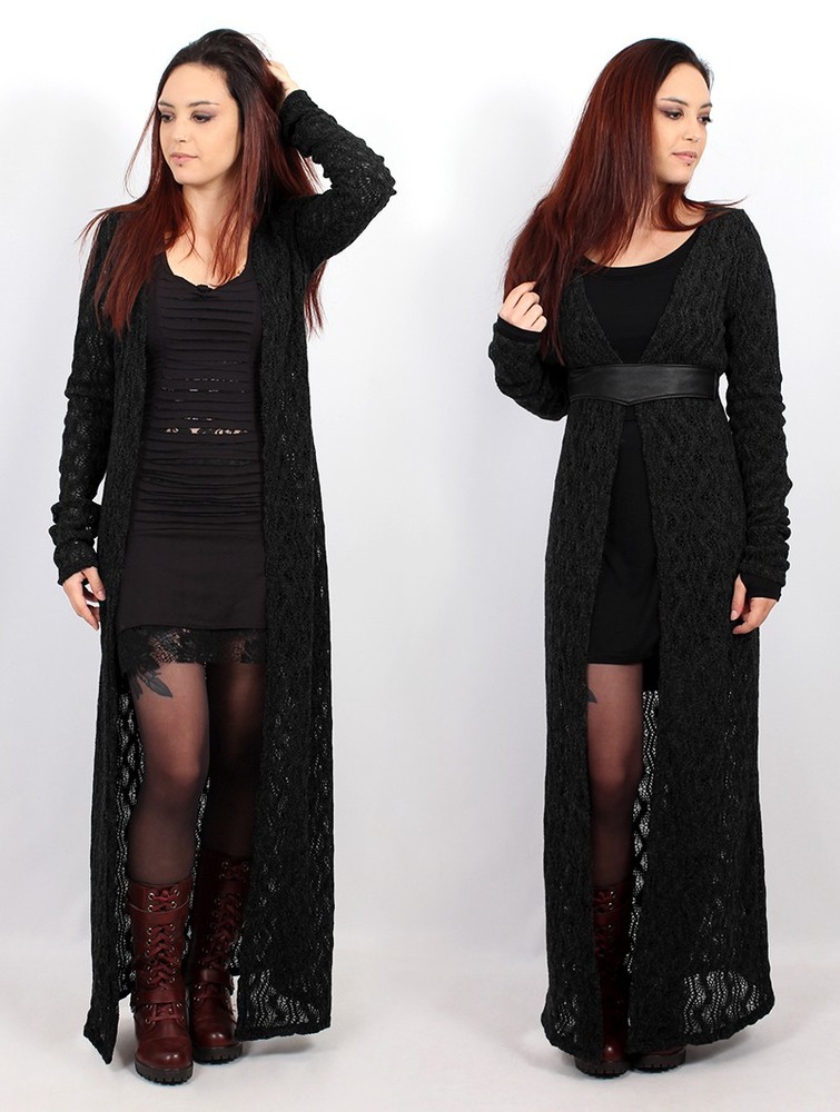 Toonzshop Boheme Crochet Long Cardigan Naisten Neuletakki Mustat | 2176BHVMZ