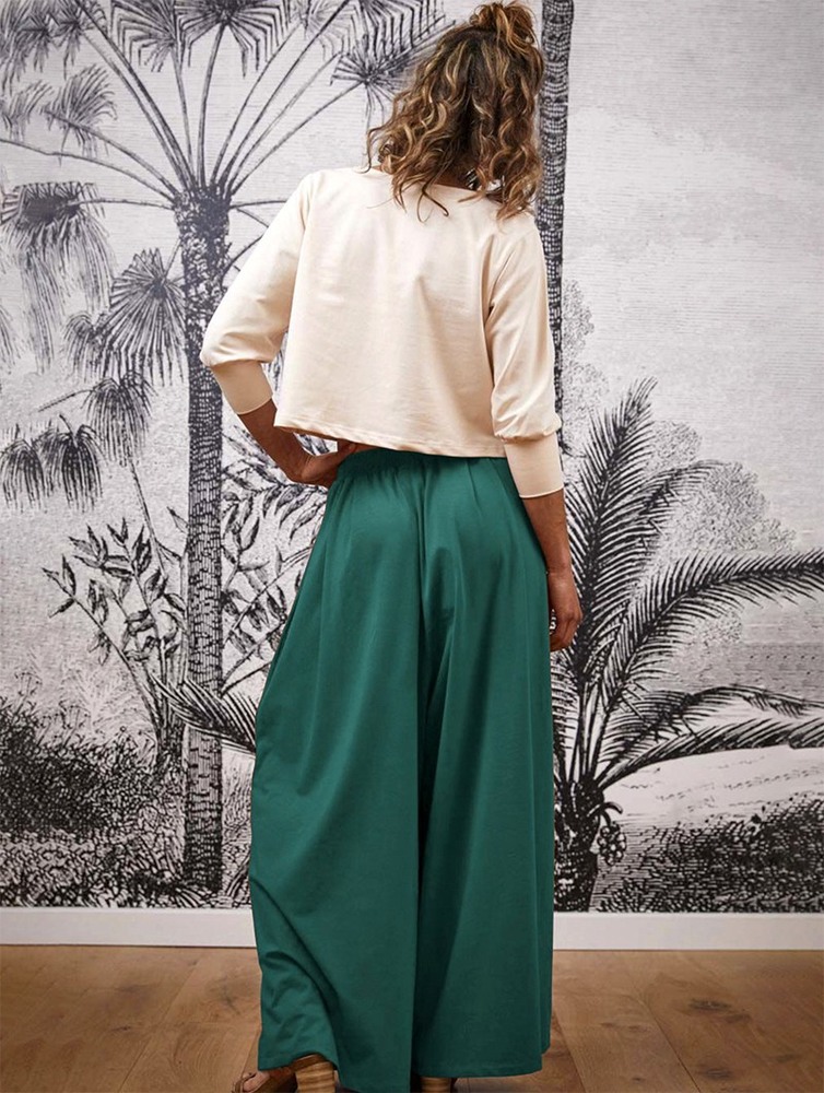 Toonzshop Booh Flared Loose Pants Naisten Housut Emerald | 5104UDQYZ