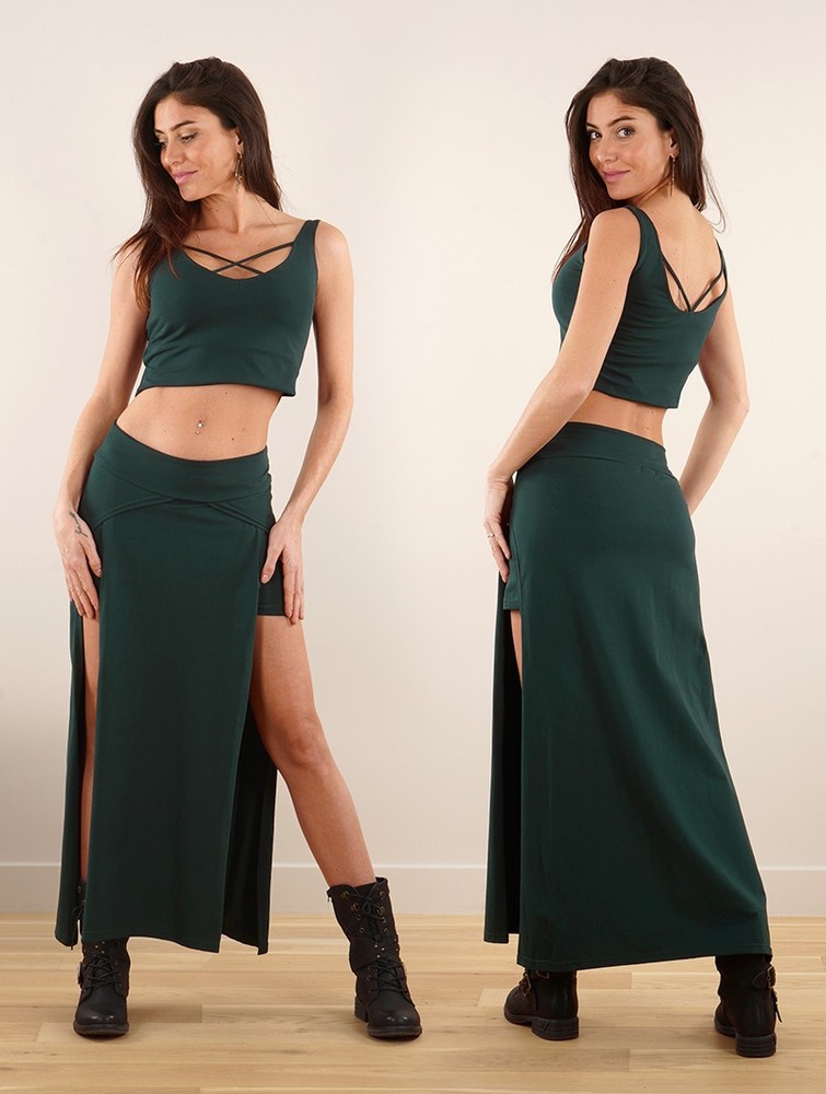 Toonzshop Creature Split Long Skirt Naisten Hame Teal | 5716KOUEY