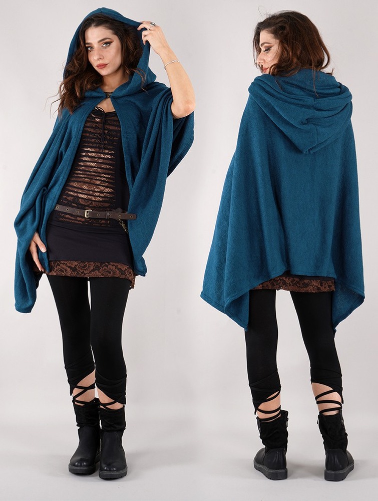 Toonzshop Danae Hooded Cape Naisten Ponchot Sininen | 6471NCVBJ