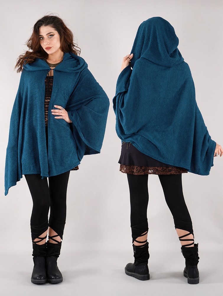 Toonzshop Danae Hooded Cape Naisten Ponchot Sininen | 6471NCVBJ