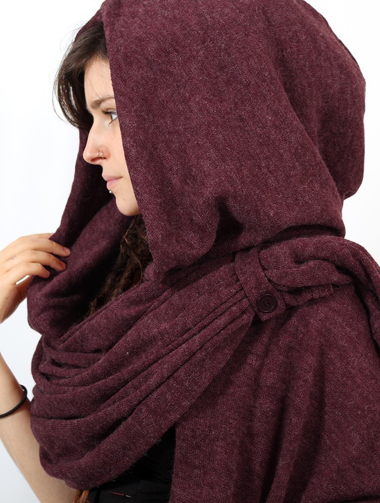 Toonzshop Danae Hooded Cape Naisten Ponchot Mottled wine | 6041MWPNA