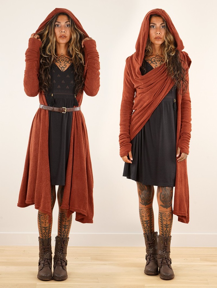 Toonzshop Danaeriz Long Sleeve Hooded Shawl Cardigan Naisten Neuletakki Sienna | 2047YVJFH