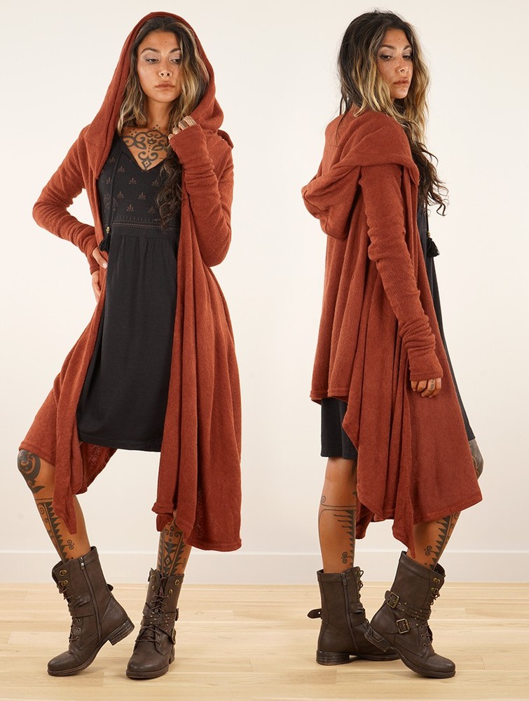 Toonzshop Danaeriz Long Sleeve Hooded Shawl Cardigan Naisten Neuletakki Sienna | 2047YVJFH