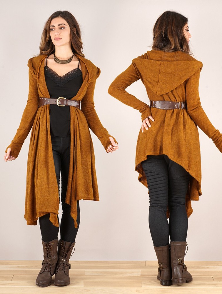 Toonzshop Danaeriz Long Sleeve Hooded Shawl Cardigan Naisten Neuletakki Rusty | 4053IHRJZ