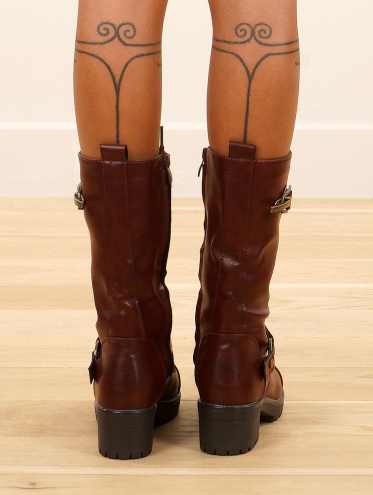 Toonzshop Dezba High Boots Naisten Saappaat Auburn and old brass details | 9475YOQFI