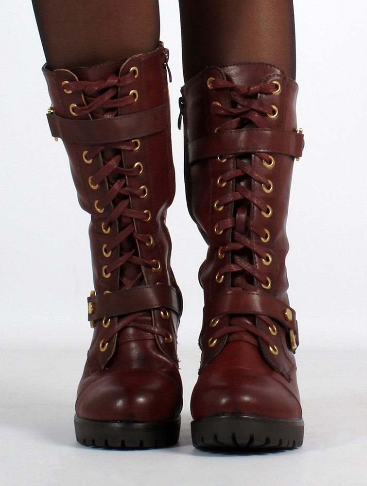 Toonzshop Dezba High Boots Naisten Saappaat Auburn and old brass details | 9475YOQFI