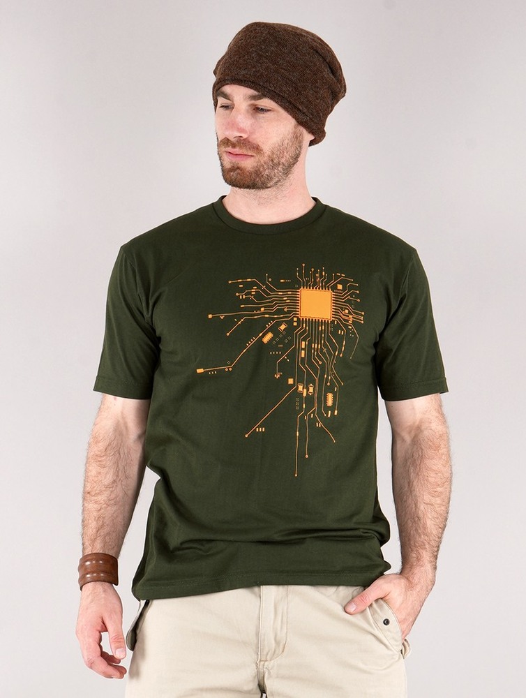 Toonzshop Electrosystem Printed Short Sleeve T-shirt Miesten T-Paita Vihreä | 2450QERPL