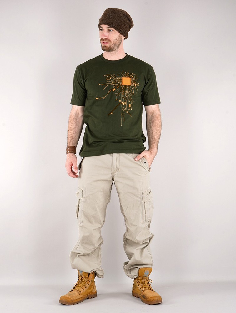 Toonzshop Electrosystem Printed Short Sleeve T-shirt Miesten T-Paita Vihreä | 2450QERPL