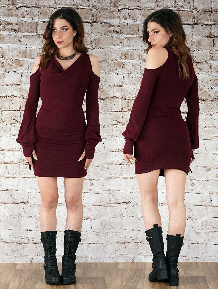 Toonzshop Elixir Bare Shoulder Sweater Dress Naisten Mekko Wine | 5216VJCON