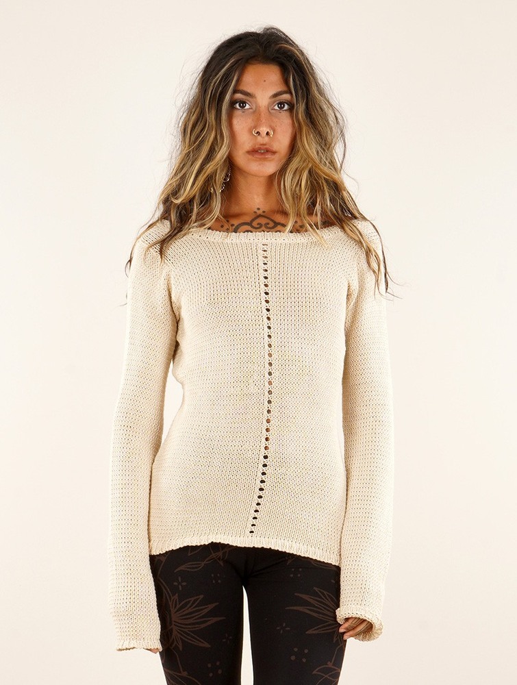 Toonzshop Endarial Reversible Open Work Knit Sweater Naisten Villapaita Beige | 9842TNYXG