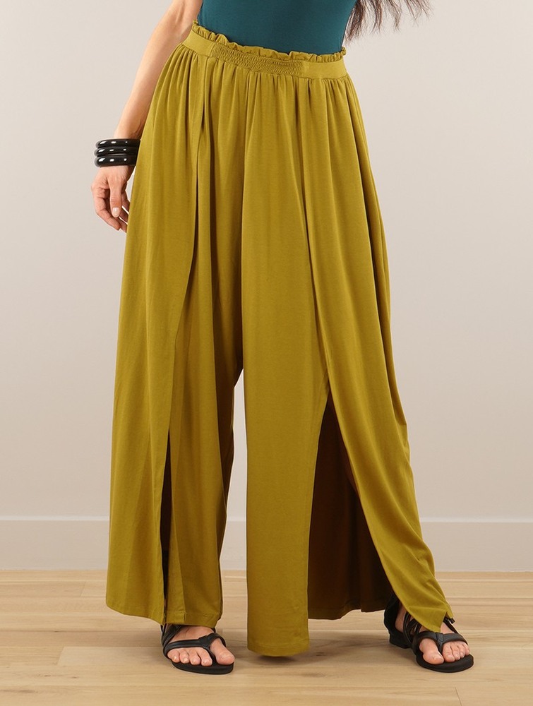 Toonzshop Félise Split Loose Pants Naisten Housut Goldengreen | 4973OZAYN