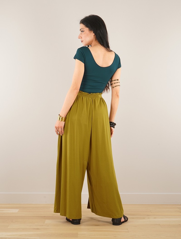 Toonzshop Félise Split Loose Pants Naisten Housut Goldengreen | 4973OZAYN