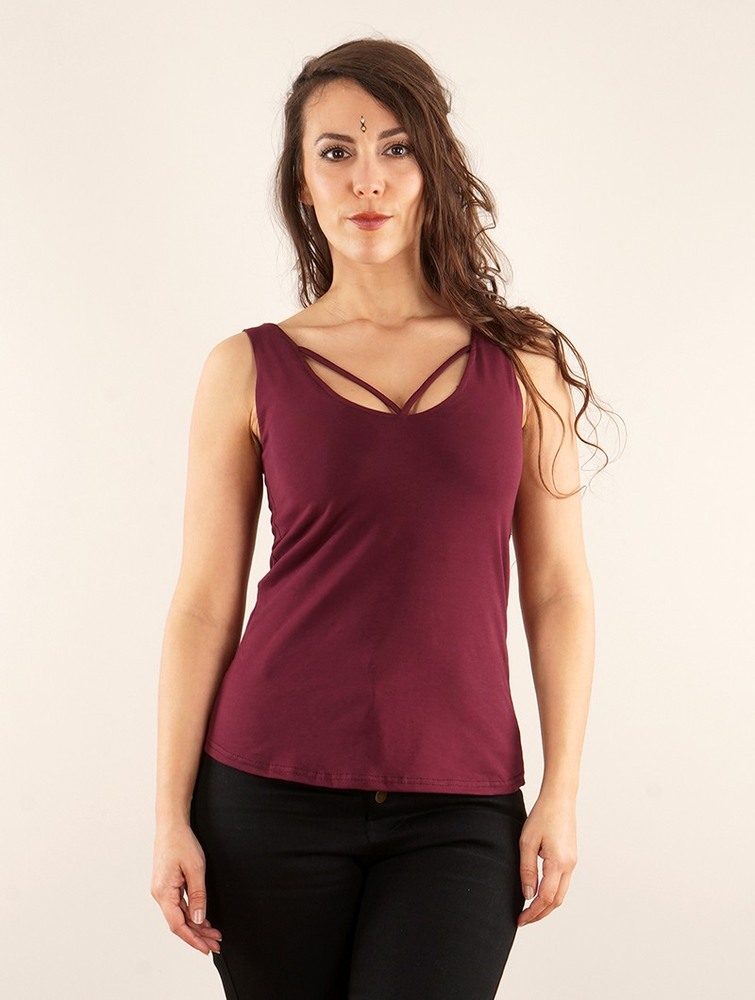 Toonzshop Full Moon Reversible Top Naisten Topit Wine | 2368JKUMG