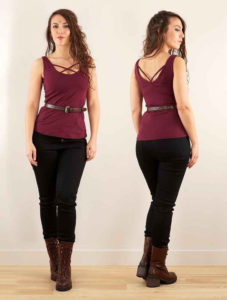 Toonzshop Full Moon Reversible Top Naisten Topit Wine | 2368JKUMG