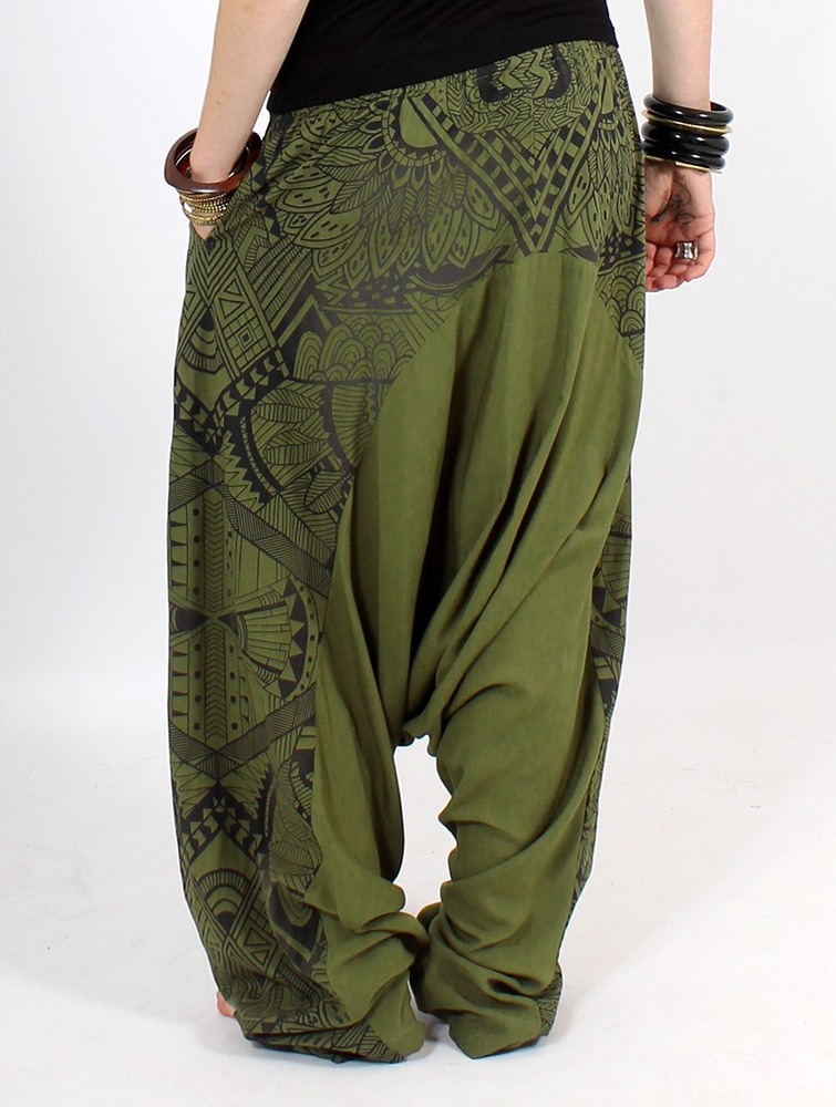 Toonzshop Ginie Africa Printed Light Harem Pants Naisten Housut Vihreä Mustat | 6287GCDXU