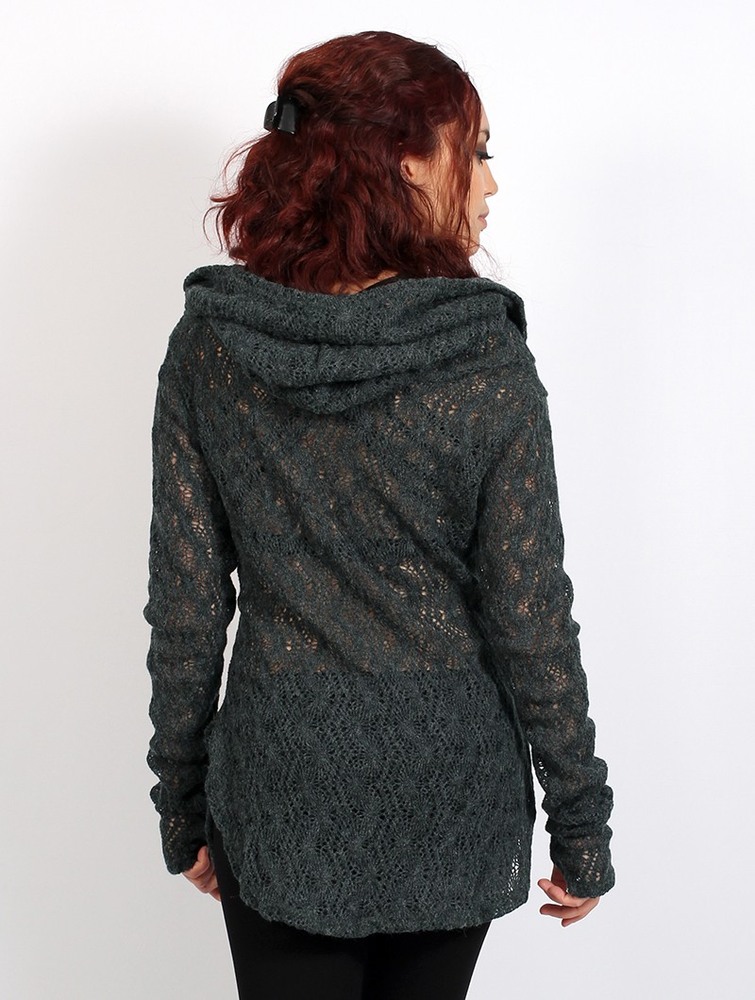 Toonzshop Hookäa Crochet Sweater Naisten Villapaita Harmaat | 0756YSLKJ