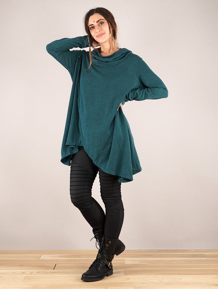 Toonzshop Inika Poncho Pullover Naisten Villapusero Tumman | 9176YZMQF