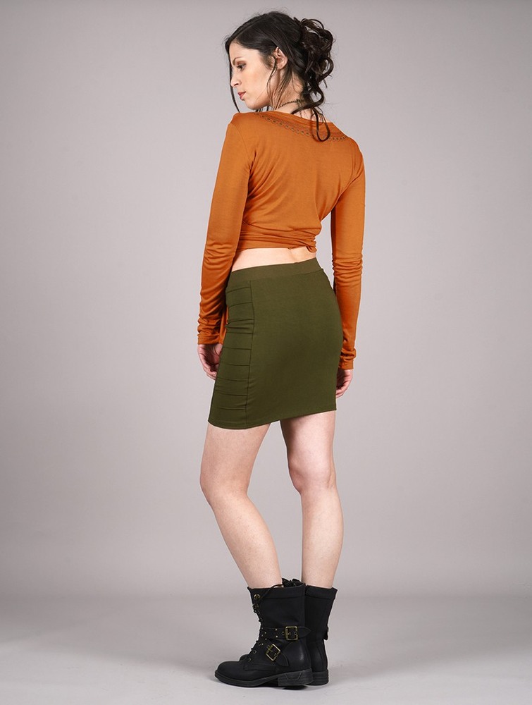 Toonzshop Irwaen Indie Long Sleeved Crop Top Naisten Topit Rusty | 2315KYVGM