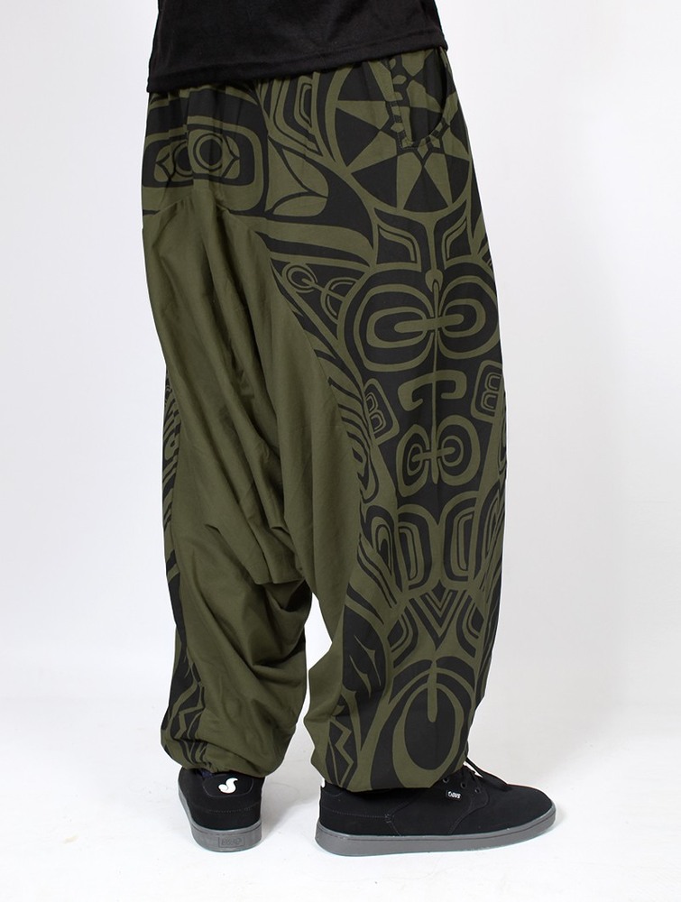 Toonzshop Jinn Aladin Haida Gender Neutral Harem Pants Miesten Housut Vaaleanvihreä Mustat | 9108MSQRD