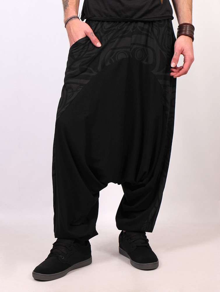 Toonzshop Jinn Aladin Haida Gender Neutral Harem Pants Miesten Housut Mustat Harmaat | 0529BVHLU