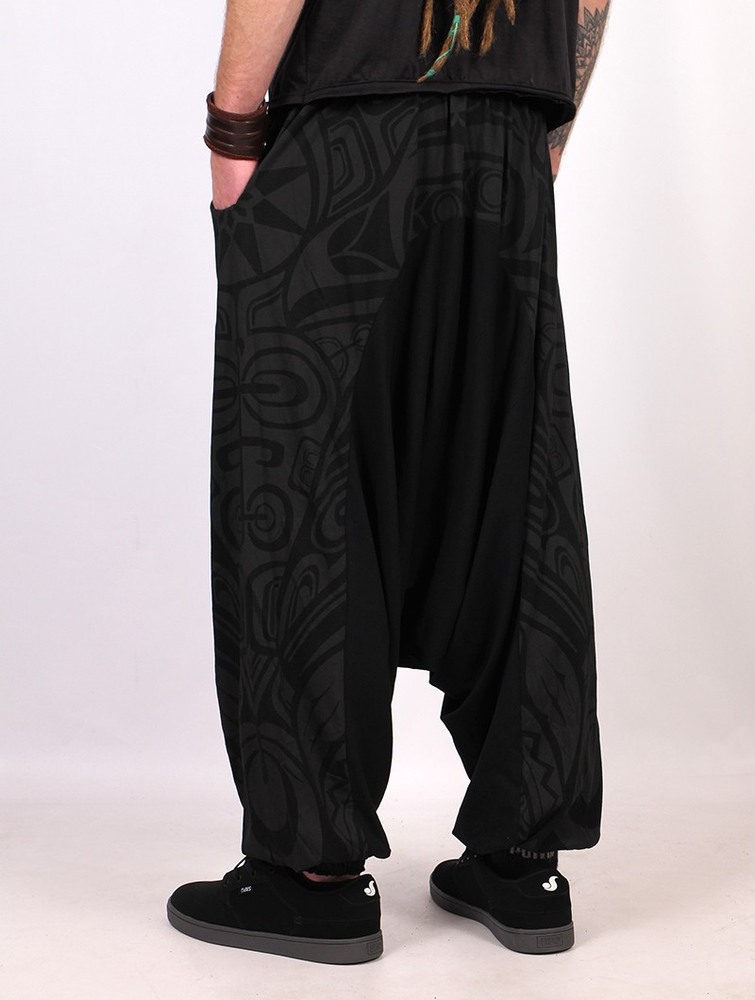 Toonzshop Jinn Aladin Haida Gender Neutral Harem Pants Miesten Housut Mustat Harmaat | 0529BVHLU