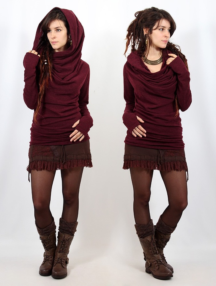 Toonzshop Kali Cowl Neck Sweater Naisten Villapaita Wine | 9825VCPBQ