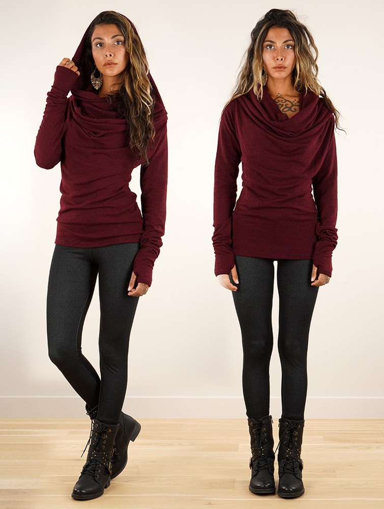 Toonzshop Kali Cowl Neck Sweater Naisten Villapaita Wine | 9825VCPBQ